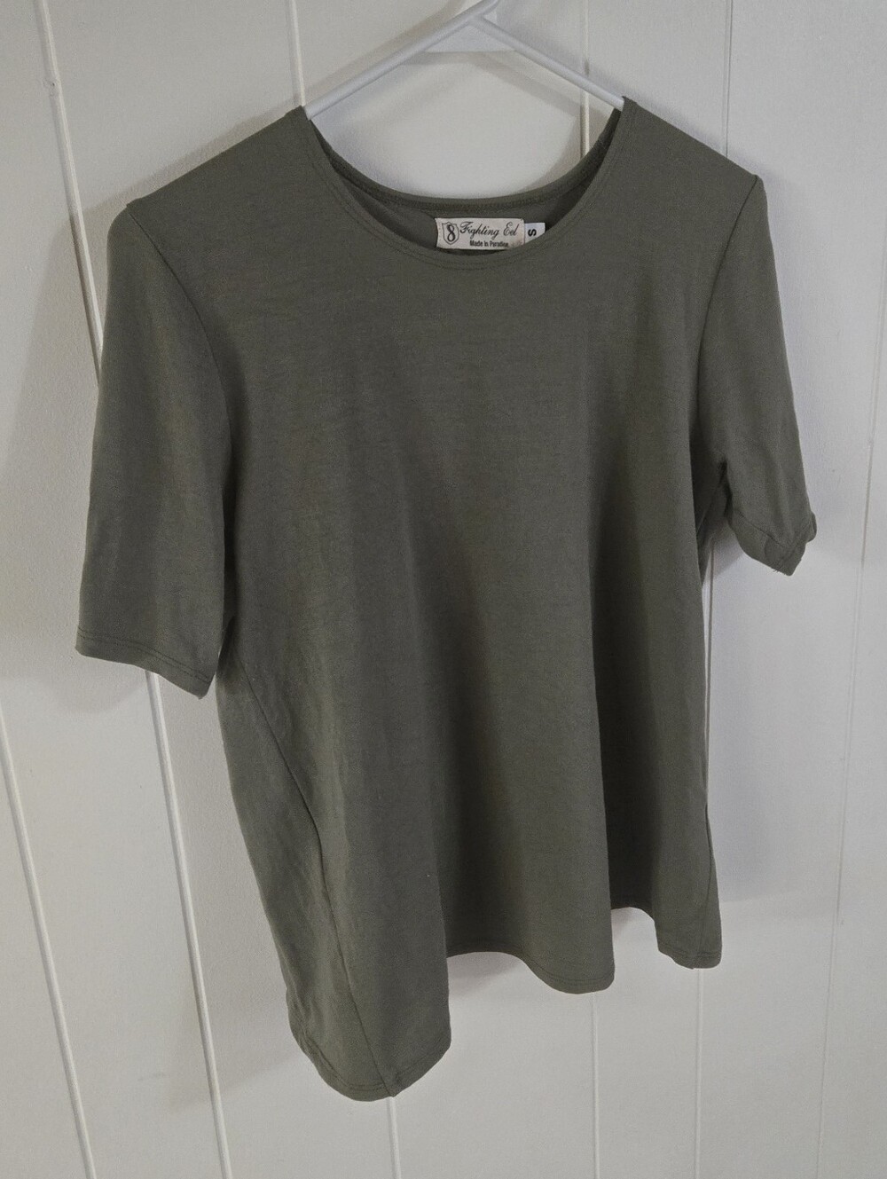 Fighting Eel Basic Open Back Tee - Olive Green - Size S